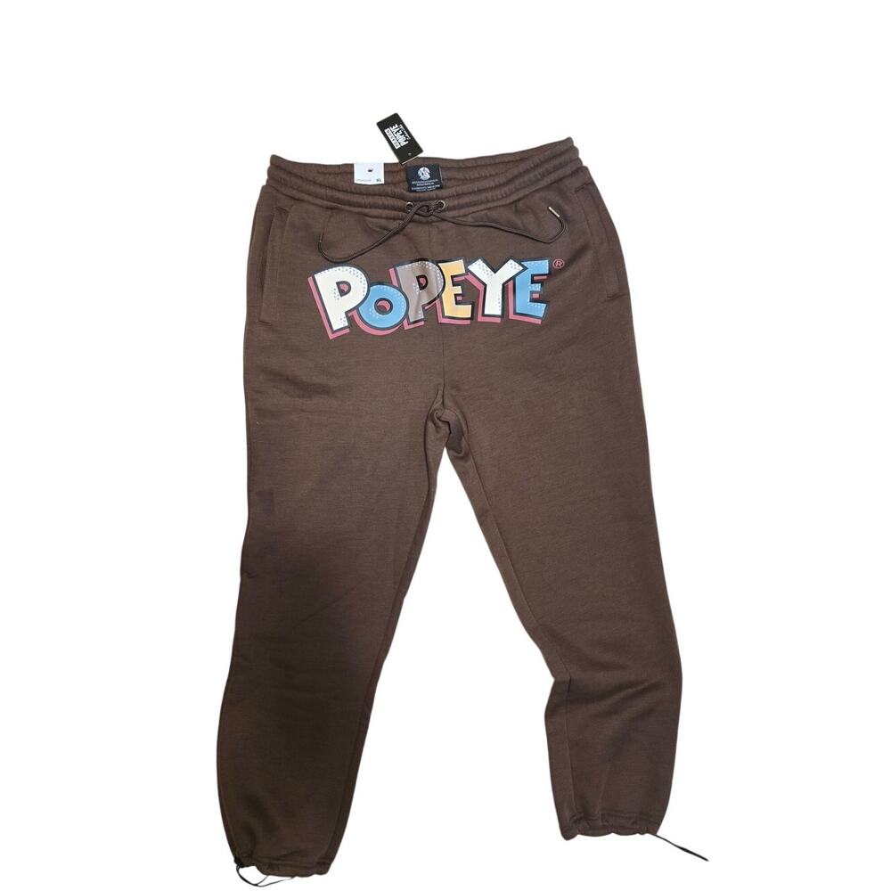 Reason x Popeye Mens XL Brown Graphic Jogger Sweatpants NWT NEW